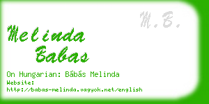 melinda babas business card